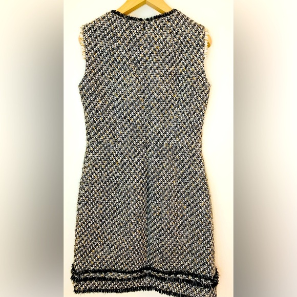 Paula Ka Paris Black and TanTweed Mini Sleeveless Shift Dress Size 38/6 ! - Picture 5 of 10